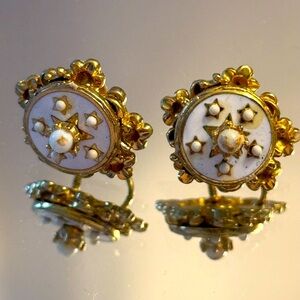 50’s 60’s Mid Century Modern Vintage Retro Jackie O Screw Back Pin Up Earrings